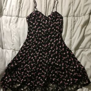 Floral print button down dress